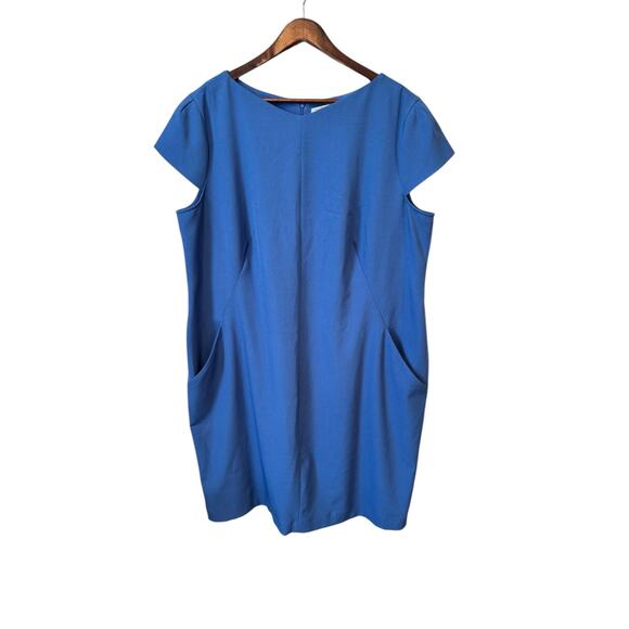 MM LAFLEUR The Nisa Dress Size 3X EUC $195 MSRP Career Office Sheath Blue - Picture 2 of 12